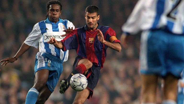 Als Spieler: Pep Guardiola, FC Barcelona, 1984-2001, 384 Spiele, 12 Tore, Erfolge: spanischer Meister 1991-1994, 1998, 1999), spanischer Pokalsieger (1997, 1998), Champions-League-Sieger (1992)