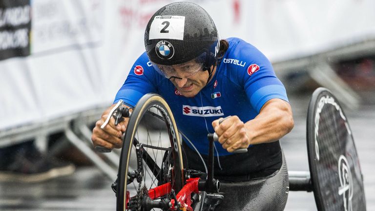 Alessandro Zanardi 2019 bei der Para-Cycling-WM in Drenthe.