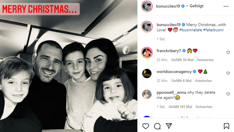 Im Hause von Italiens Europameister Leonardo Bonucci dreht sich alles um die Liebe (Quelle: Instagram/bonuccileo19).
