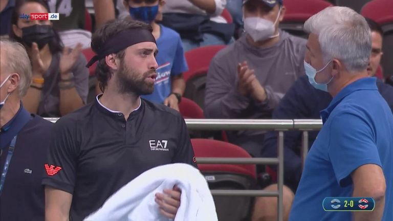 Tennis Video Nikoloz Basilashvili Gibt Gegen Stefanos Tsitsipas Auf Tennis News Sky Sport