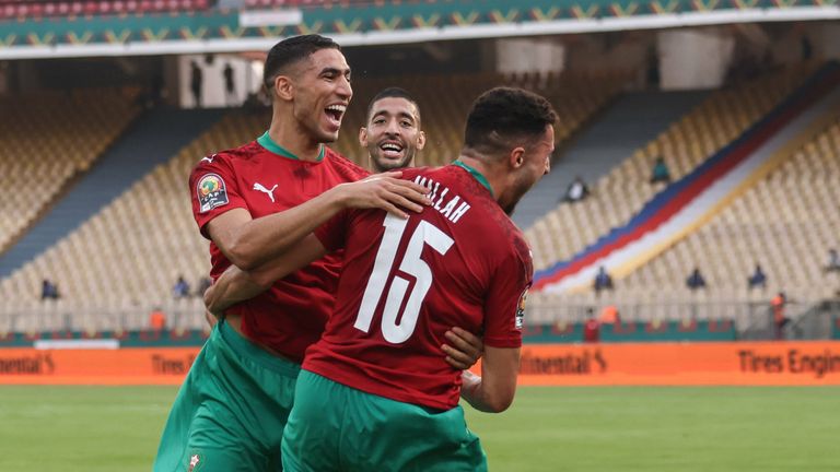 Achraf Hakimi steht mit Marokko im Achtelfinale des Afrika-Cups.