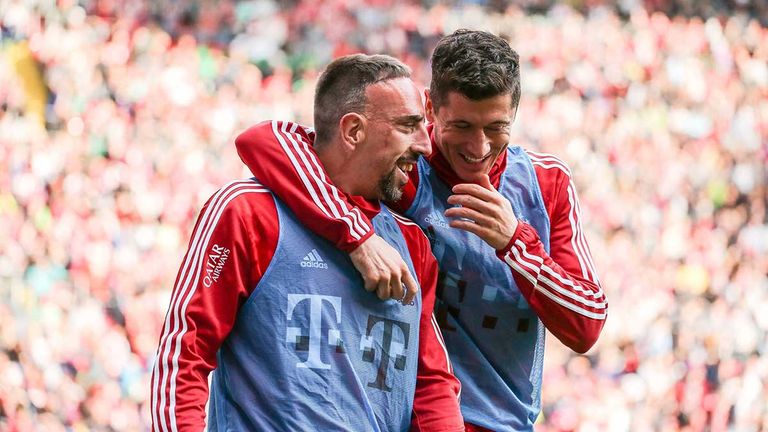 Beim FC Bayern standen Franck Ribery (l.) und Robert Lewandowski (r.) gemeinsam auf dem Platz,