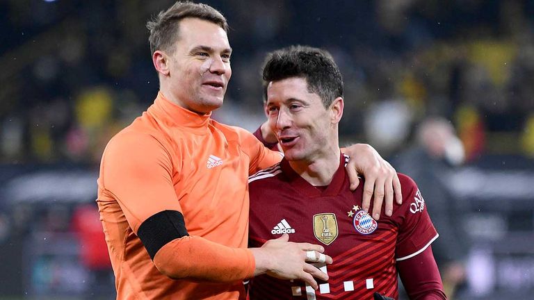 Manuel Neuer (l.) und Robert Lewandowski (r.) gehören zu den Leistungsträgern beim FC Bayern.