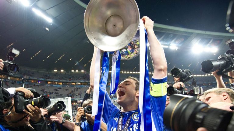 Frank Lampard gewinnt mit dem FC Chelsea 2012 in München die Champions League.