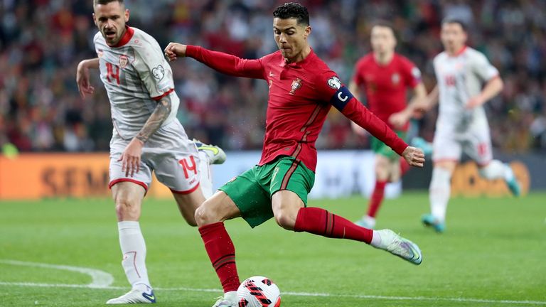 Ronaldo hatte das 1:o gegen Nordmazedonien schon nach einer guten Viertelstunde auf dem Fuß.