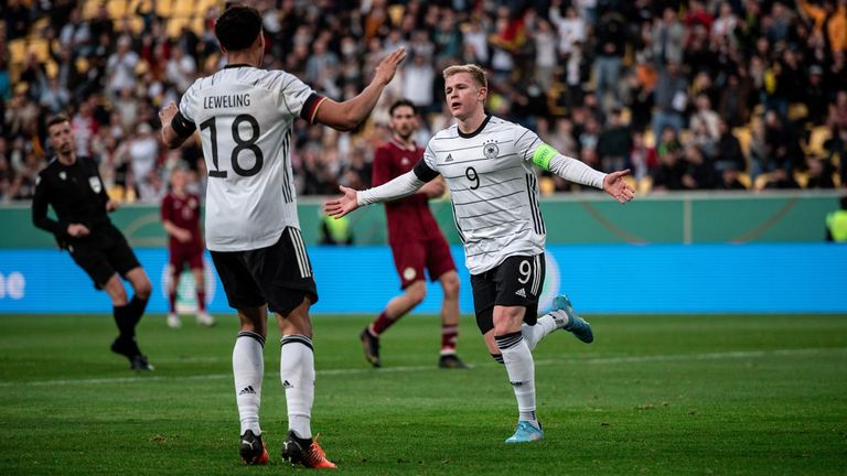 Beim Sieg der U21 gegen Lettland ragte aus dem deutschen Team Kapitän Jonathan Burkardt vom FSV Mainz 05 mit zwei Treffern heraus.