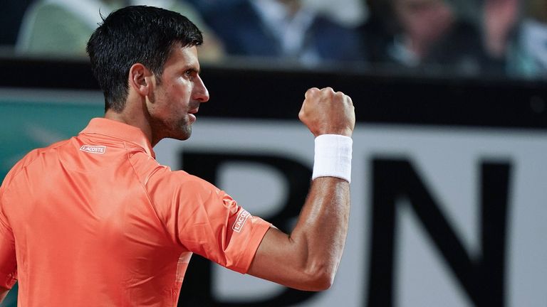 Da ist die Siegesfaust! Novak Djokovic steht im Halbfinale von Rom.