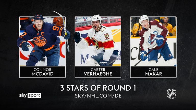 Connor McDavid, Carter Verhaghe und Cale Makar sind die drei Stars der ersten Runde der NHL-Playoffs.