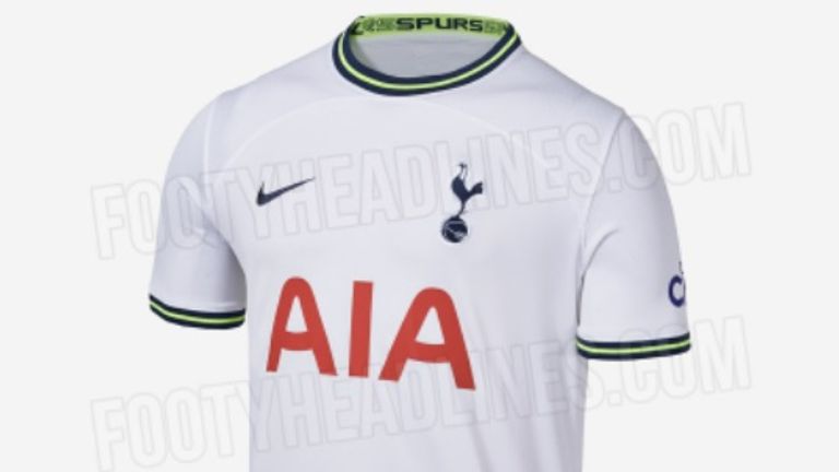 Das neue Heimtrikot von Tottenham soll 2022/23 so aussehen (Quelle: footyheadlines.com).