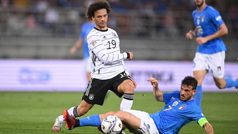 Deutschlands Leroy Sane enttäuscht im Nations-League-Spiel in Italien.