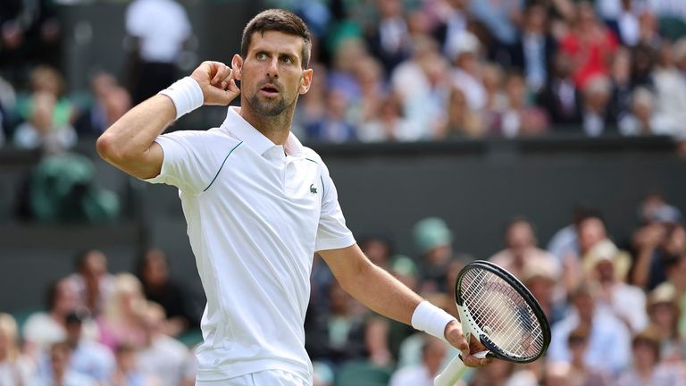 Novak Djokovic ist nach einem Zwei-Satz-Rückstand ins Wimbledon-Halbfinale eingezogen.