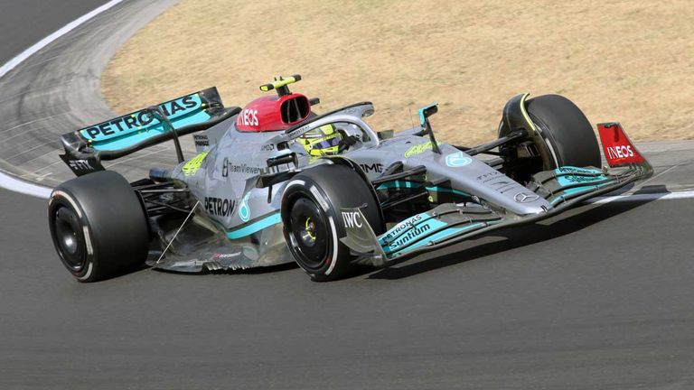 Lewis Hamilton (Mercedes) in Hongarije.