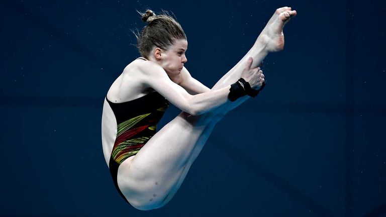 Wasserspringerin Christina Wassen holt bei der Europameisterschaft in Rom die Bronzemedaille. 
