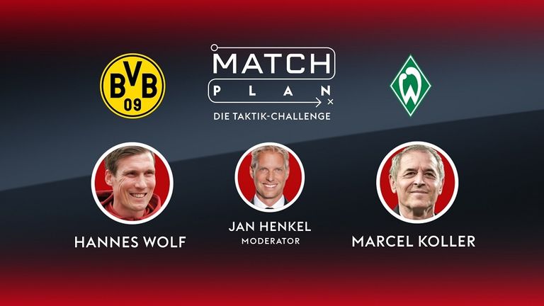 Ex-BVB-Jugendtrainer Hannes Wolf und Marcel Koller im Matchplan-Studio. Dortmund gegen Bremen. 3er gegen 4er Kette – und das Spezialthema &#39;&#39;Spurwechsel&#39;&#39;. Unsere Gast-Trainer haben sich über Tage in die Thematik eingearbeitet.