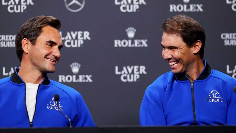 Roger Federer (l.) und Rafael Nadal verbindet eine innige Freundschaft.