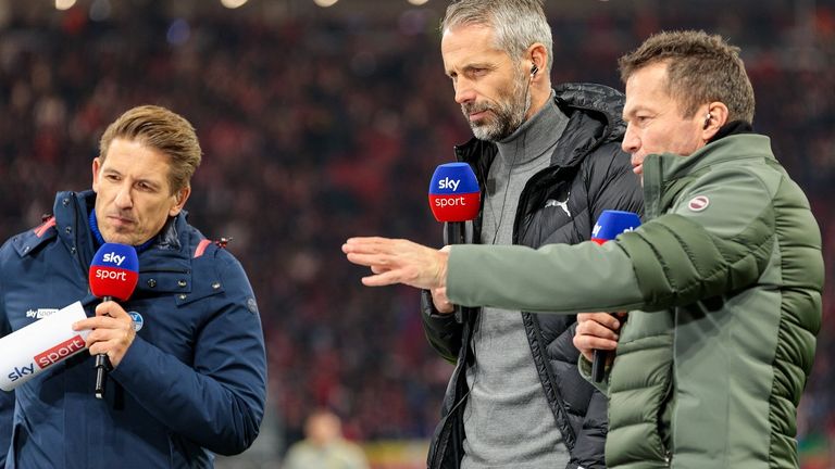 Für Sky Experte Lothar Matthäus ist Marco Rose (M.) die Ideallösung für den Trainerposten bei RB Leipzig. 