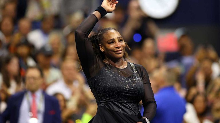 Mit Tränen in den Augen verabschiedet sich Serena Williams bei ihren mit großer Wahrscheinlichkeit letzten US Open. 
