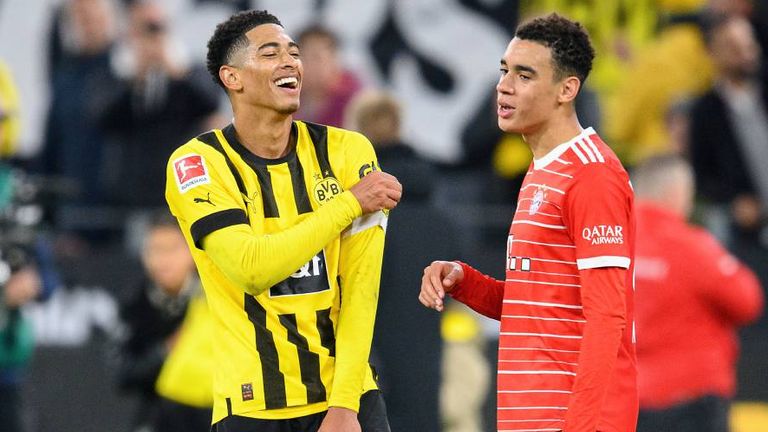 Dortmunds Jude Bellingham (l.) und Bayerns Jamal Musiala (r.) sorgen in der Bundesliga für Furore.