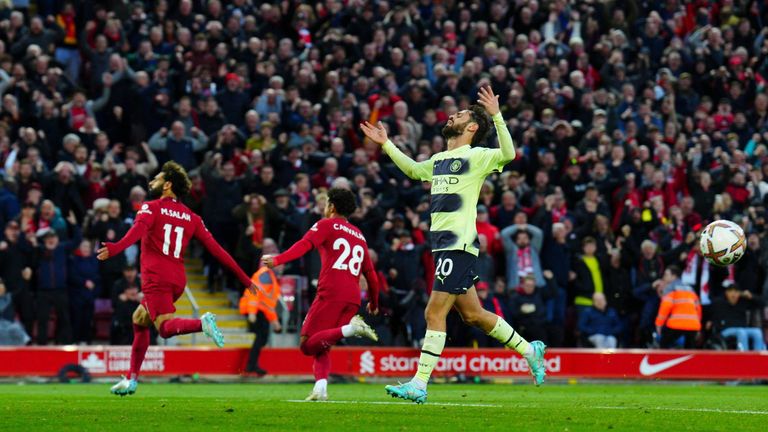 Salah erzielt das entscheidende 1:0 für Liverpool gegen Manchester City.