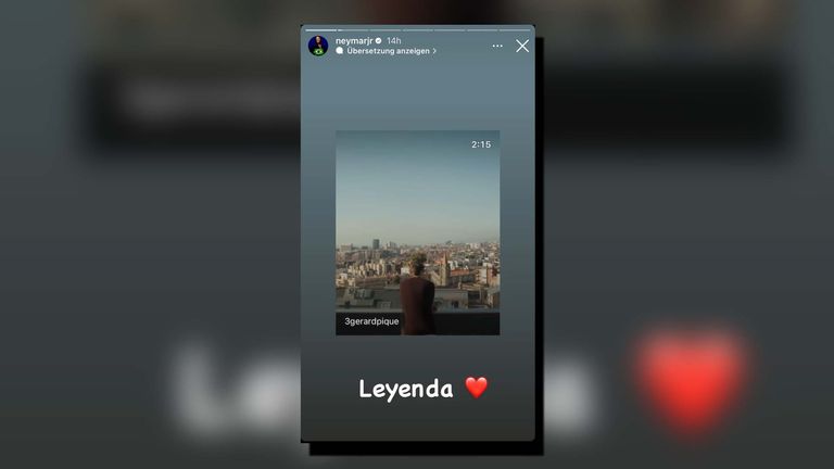 Neymar bezeichnet Gerard Pique nach dessen Rücktritt als "Legende". (Quelle: Instagram @neymarjr)