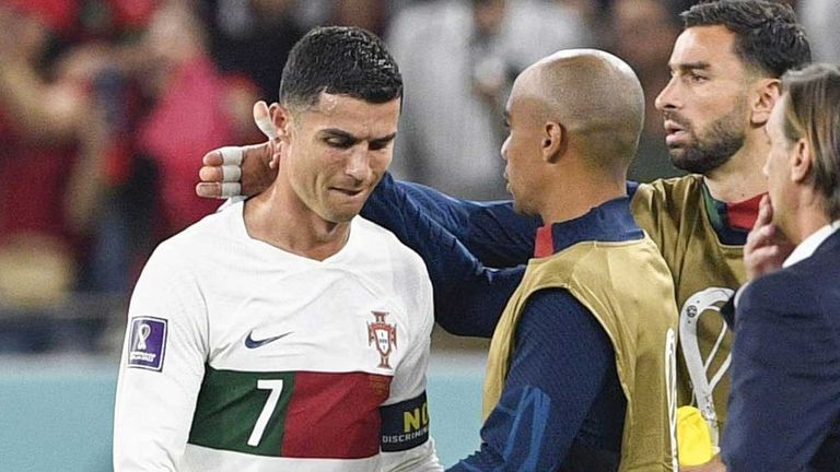 Bei Cristiano Ronaldo fließen nach dem WM-Aus die Tränen.