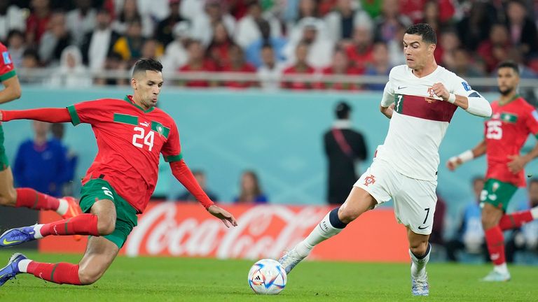 Cristiano Ronaldo machte sein 196. Länderspiel gegen Marokko.