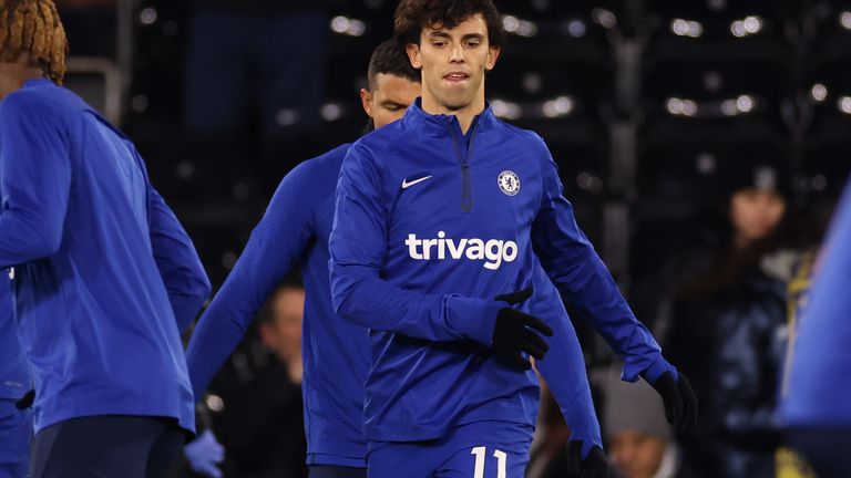 12th January 2023; Craven Cottage, Fulham, London, England; Premier League Football, Fulham versus Chelsea; New loan signee Joao Felix of Chelsea during the warm up