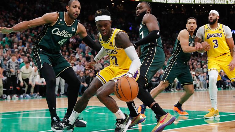 Die Boston Celtics gewinnen in der Verlängerung gegen die Los Angeles Lakers.