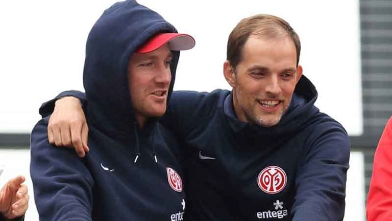 Benjamin Weber (l.) und Thomas Tuchel während ihrer Zeit bei Mainz 05.
