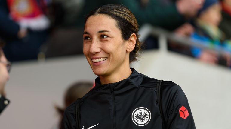 Sara Doorsoun vor dem Bundesliga-Spiel am 10. Februar 2023 gegen den FC Bayern München.