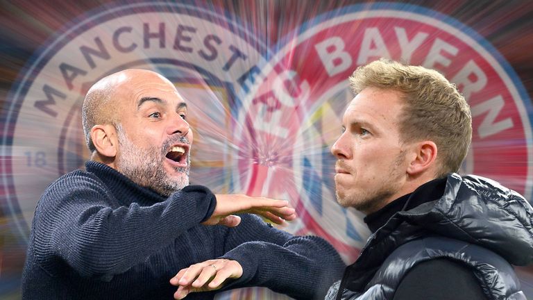 Im Viertelfinale der Champions League werden City-Coach Pep Guardiola und Bayern-Trainer Julian Nagelsmann aufeinandertreffen. 