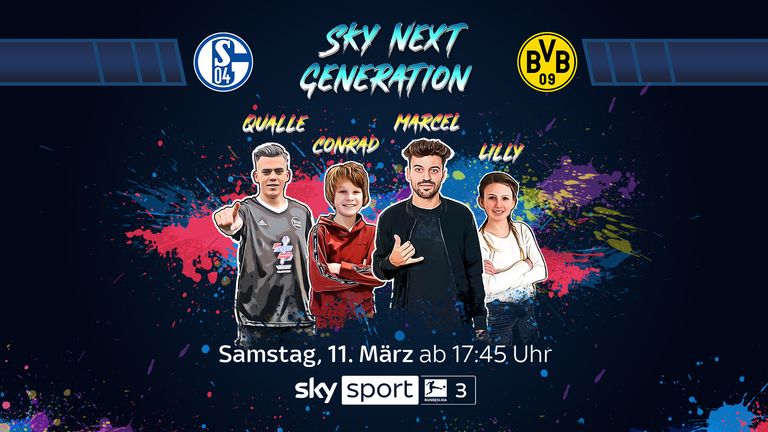 Bei "Sky Next Generation" werden die Kinderreporter Conrad und Lilly gemeinsam mit Frank Buschmann das Topspiel Schalke 04 gegen Dortmund kommentieren.