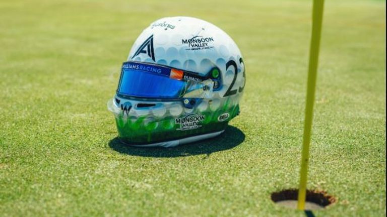 Der Miami-Helm von Williams-Pilot Alexander Albon (Quelle Twitter: @alex_albon)