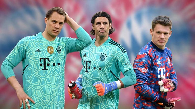 Kehrt Manuel Neuer (l.) als Nummer eins beim FC Bayern zurück, dürfte das auch die Zukunft von Yann Sommer (M.) und Alexander Nübel (r.) beeinflussen.