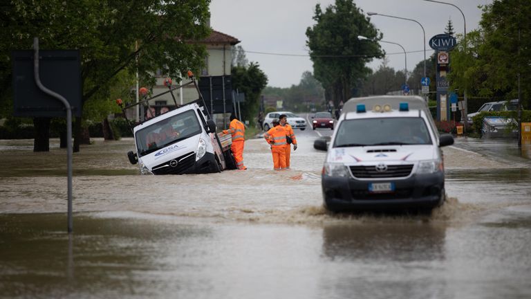 Die italienische Region Emilia-Romagna steht unter Wasser.