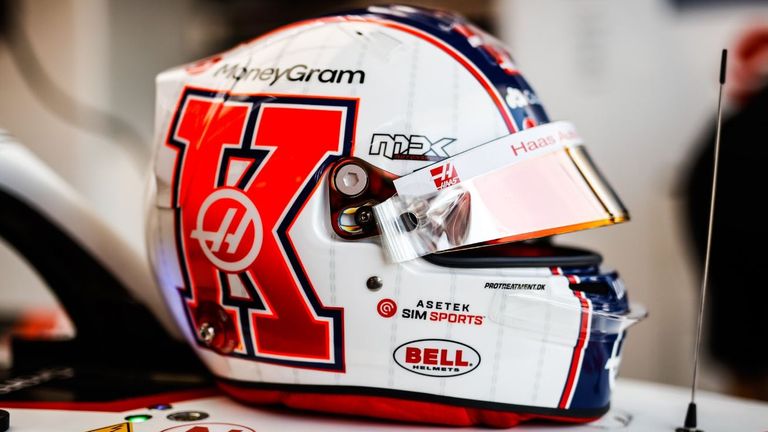 Der Miami-Helm von Haas-Pilot Kevin Magnussen (Quelle Twitter: @HaasF1Team)