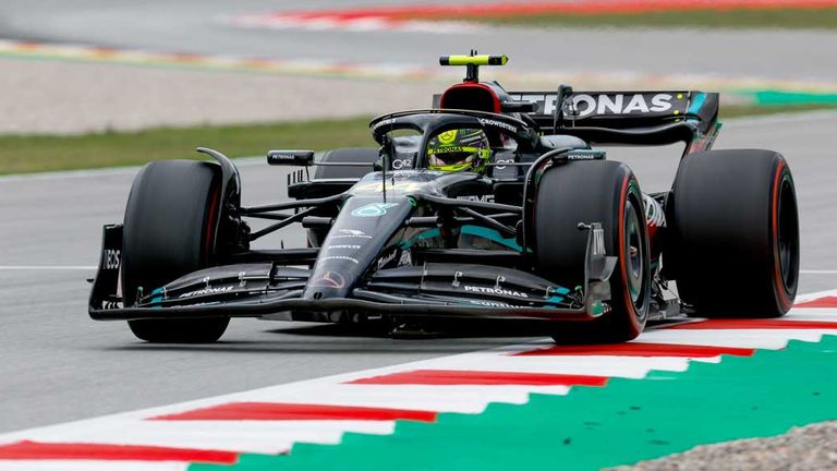 Lewis Hamilton (Mercedes) ist in Barcelona auf den zweiten Platz gefahren.