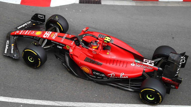 F1 Gran Prix of Monaco Carlos Sainz of Scuderia Ferrari on track during the F1 Grand Prix of Monaco at Circuit de Monaco on May 28, 2023 in Monte-Carlo, Monaco. Monaco Monte-Carlo Monaco Copyright: xBasilex