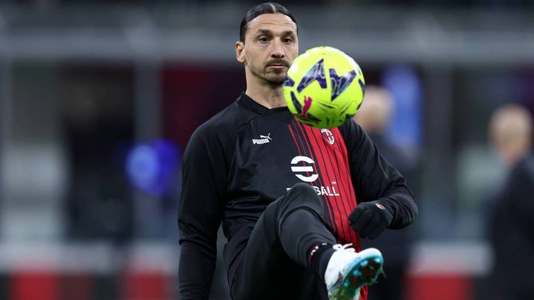 Ac Milan - Us Salernitana Zlatan Ibrahimovic of Ac Milan during warm up before the Serie A match beetween Ac Milan and Us Salernitana at Stadio Giuseppe Meazza on March 13, 2023 in Milano, Italy . Milano Stadio Giuseppe Meazza Italy Copyright: xMarcoxCanonierox
