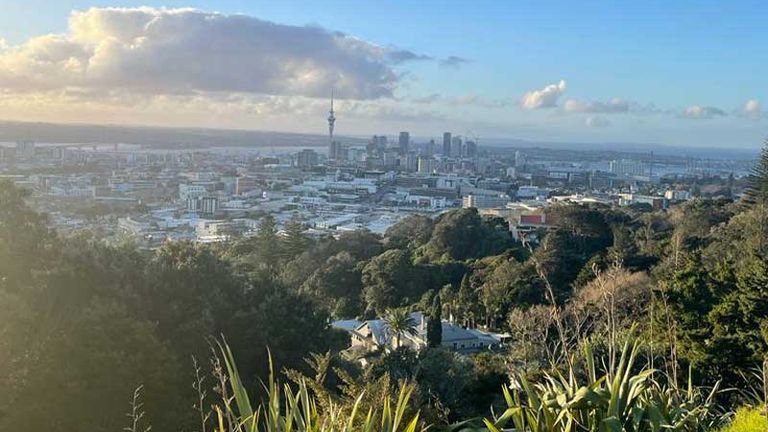 Blick auf Auckland, wo am Donnerstag die Frauenfußball-WM mit dem Spiel Neuseeland gegen Norwegen beginnt.