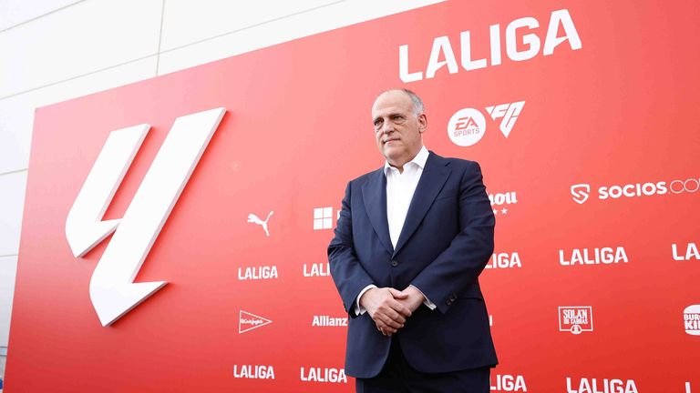 Javier Tebas präsentiert die Zusammenarbeit von EA Sports und der LaLiga.