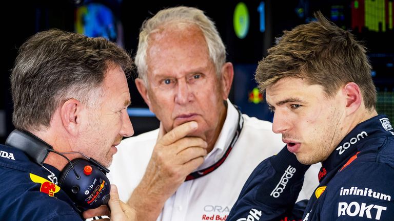 Red Bulls Teamchef Christian Horner (l.) hat eine sehr klare Meinung von Motorsportchef Helmut Marko.