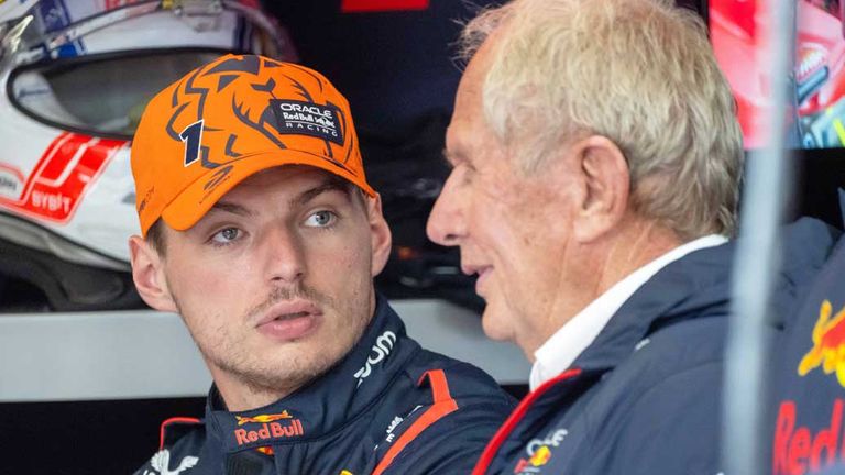 Red Bulls Motorsportchef Helmut Marko (r.) verteidigt seinen Piloten Max Verstappen nach den Aussagen von Mercedes-Teamchef Toto Wolff.