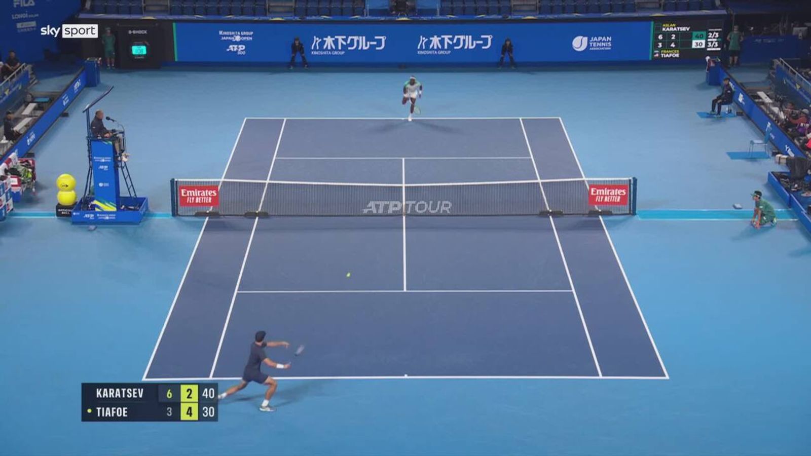 Tennis; Karatsev gewinnt gegen Favoriten Tiafoe in Tokio Tennis News Sky Sport