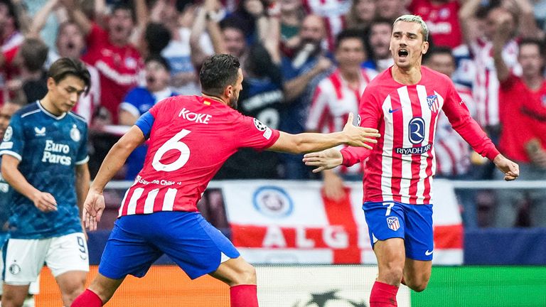 Atletico Madrid besiegt Feyenoord Rotterdam.
