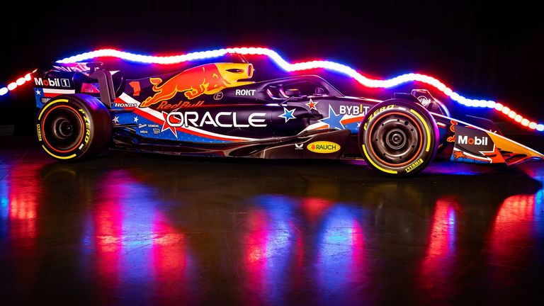 Spezielles Design in Amerika: Red Bull präsentiert für den Austin GP eine Sonderlackierung. (Bildquelle: Oracle Red Bull Racing)