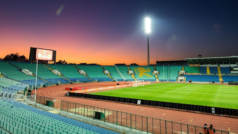 Das leere bulgarische Nationalstadion Wassil Lewski in Sofia.