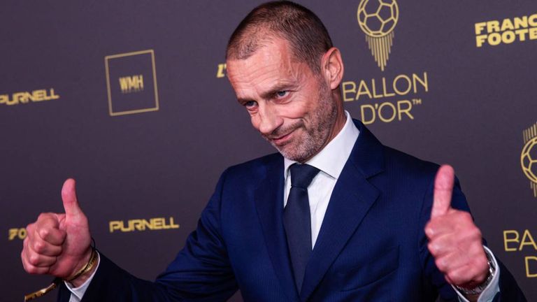 Präsident Aleksander Ceferin freut sich: Ab 2024 wird der Ballon d'Or in Kooperation mit der UEFA verliehen.