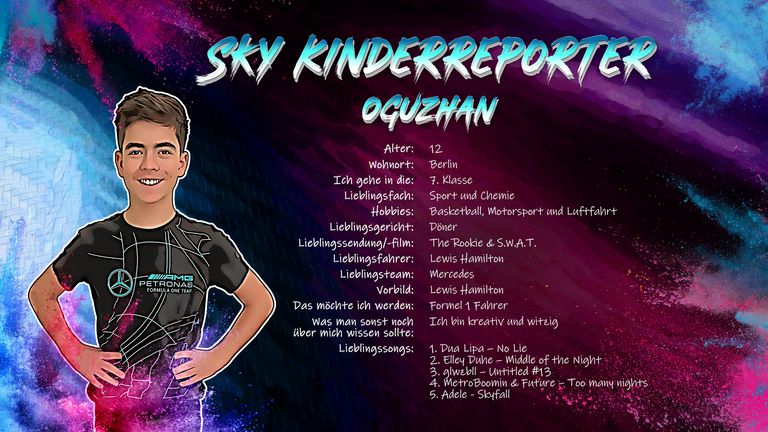Unser Sky Next Generation Kinderreporter Oguzhan, 12 Jahre und aus Berlin.