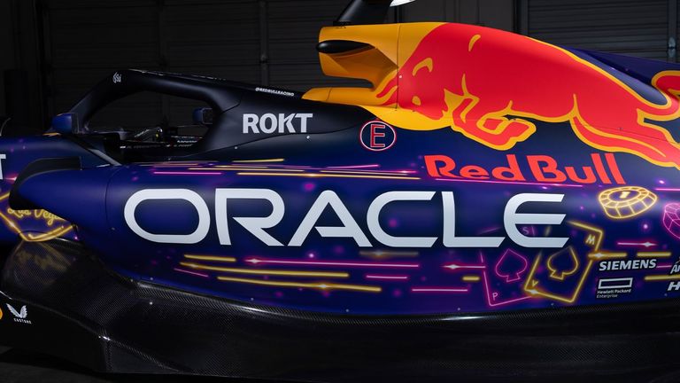 Der Vegas-Look des Red-Bull-Boliden. Screenshot: Twitter/Oracle Red Bull Racing